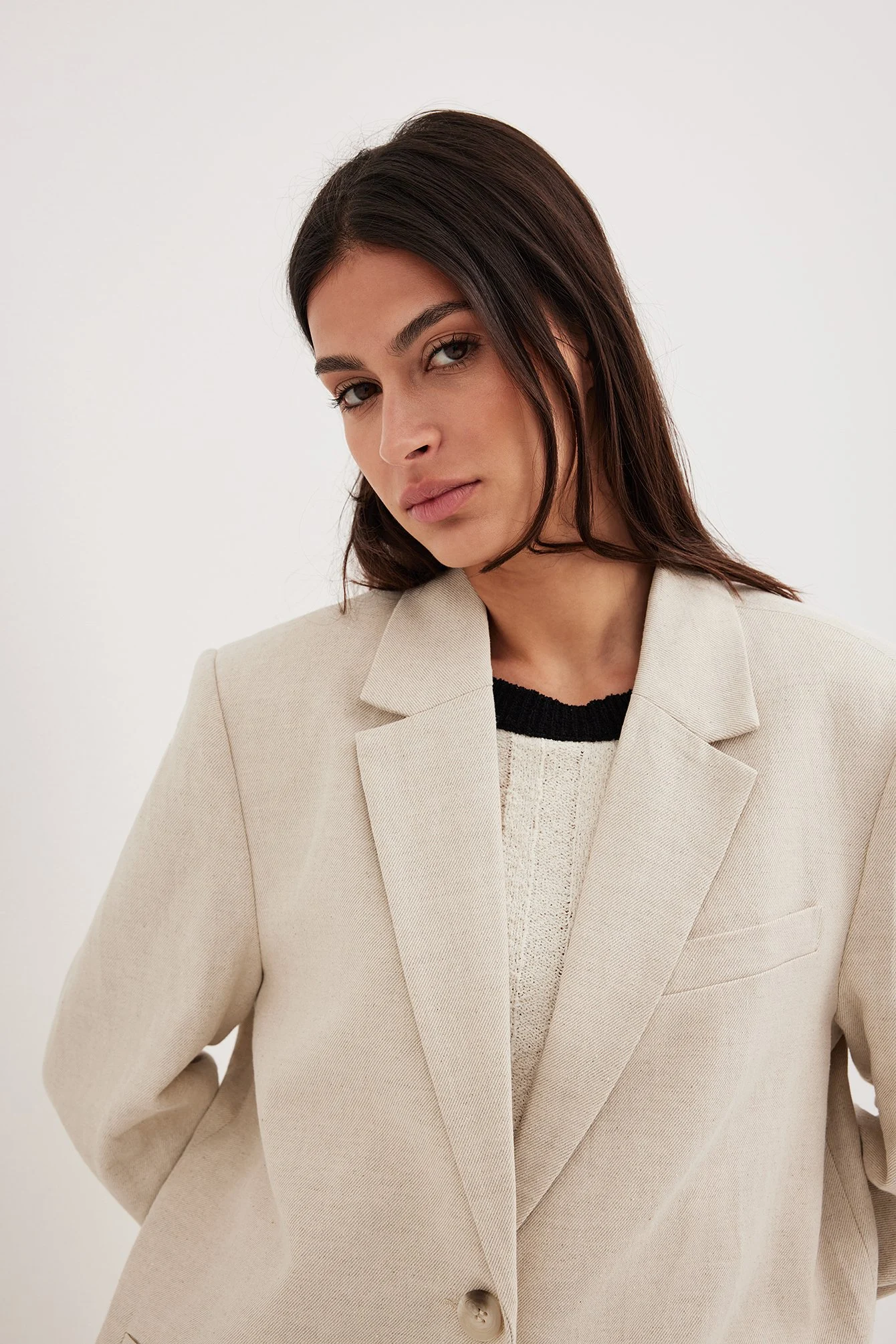 Taillierter Oversize-Leinenblazer