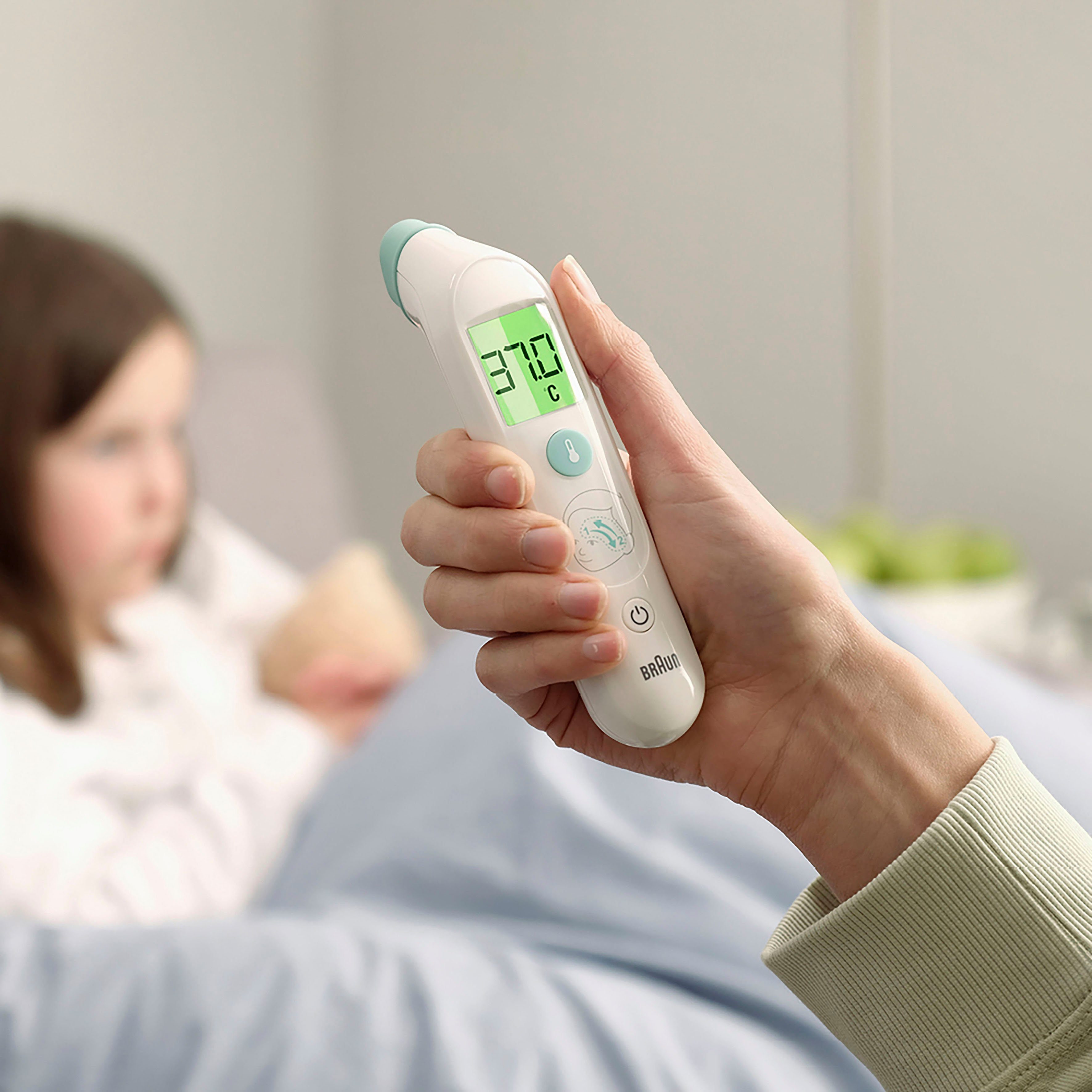 Braun Fieberthermometer TempleSwipe™ Stirnthermometer​ - BST200, Geeignet für alle Altersgruppen​: Säuglinge, Kinder und Erwachsene