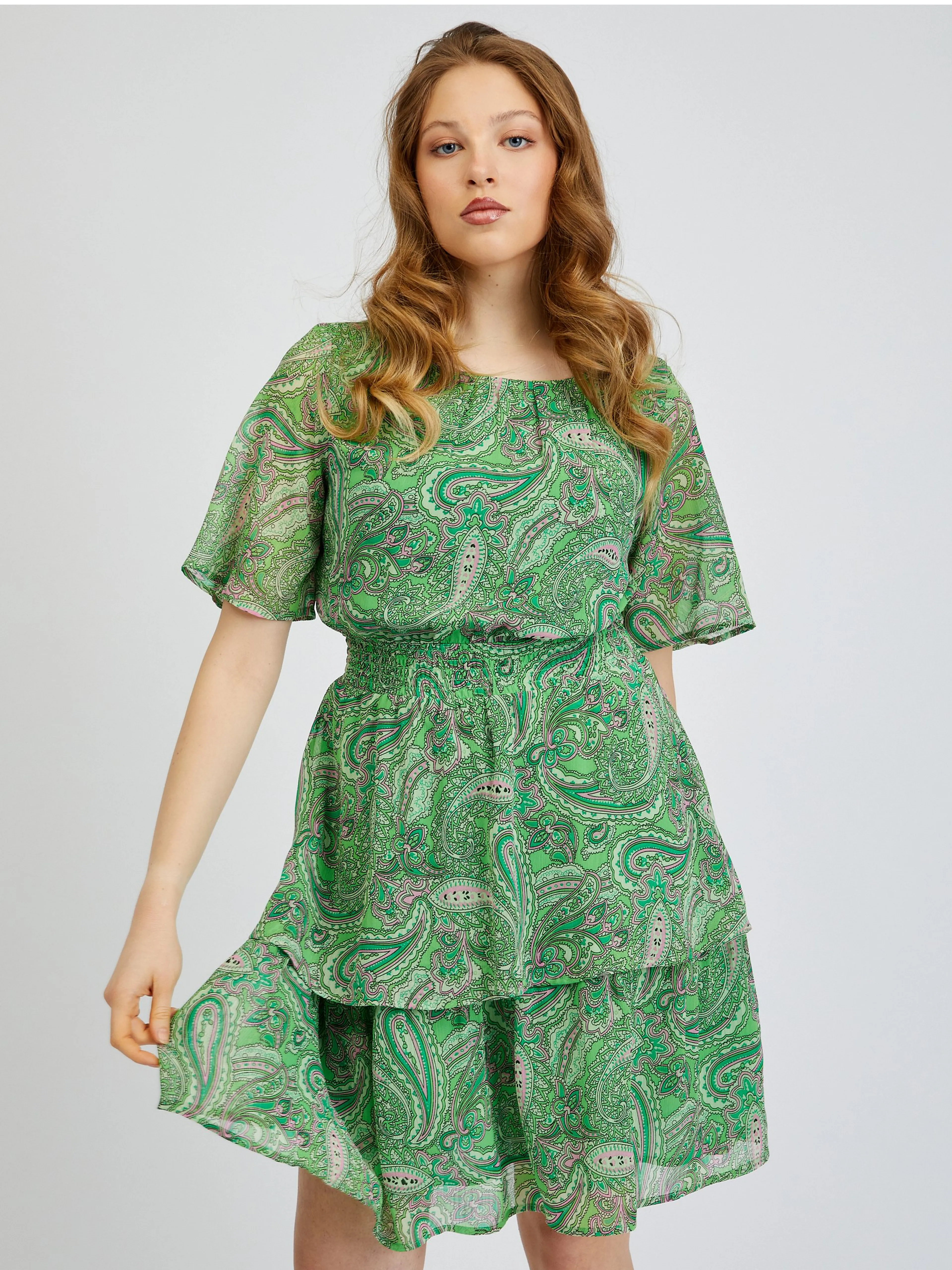 Grünes gemustertes Damenkleid ORSAY