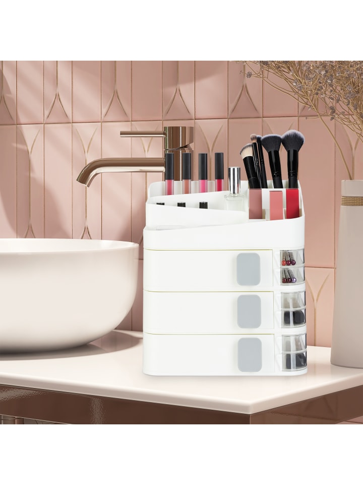 relaxdays Make Up Organizer in Weiß - (B)26 x (H)27,5 x (T)21 cm günstig kaufen onesize