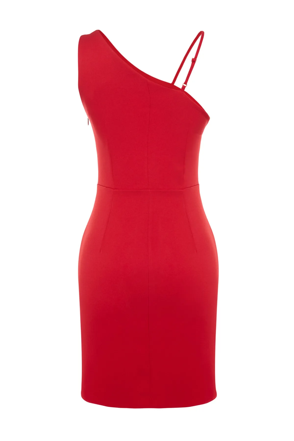 Trendyol Collection  Rotes, tailliertes, gewebtes Abendkleid TPRSS23EL00293