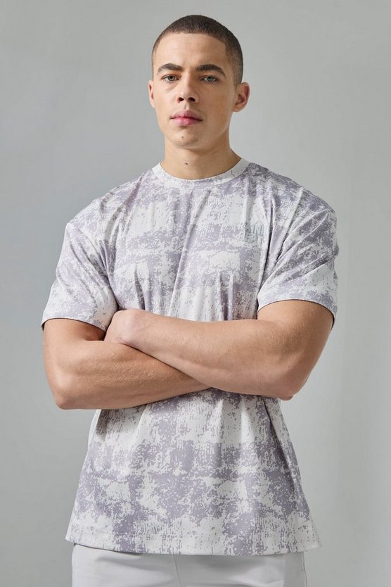Oversize Camouflage T-Shirt mit Active Training Dept Print