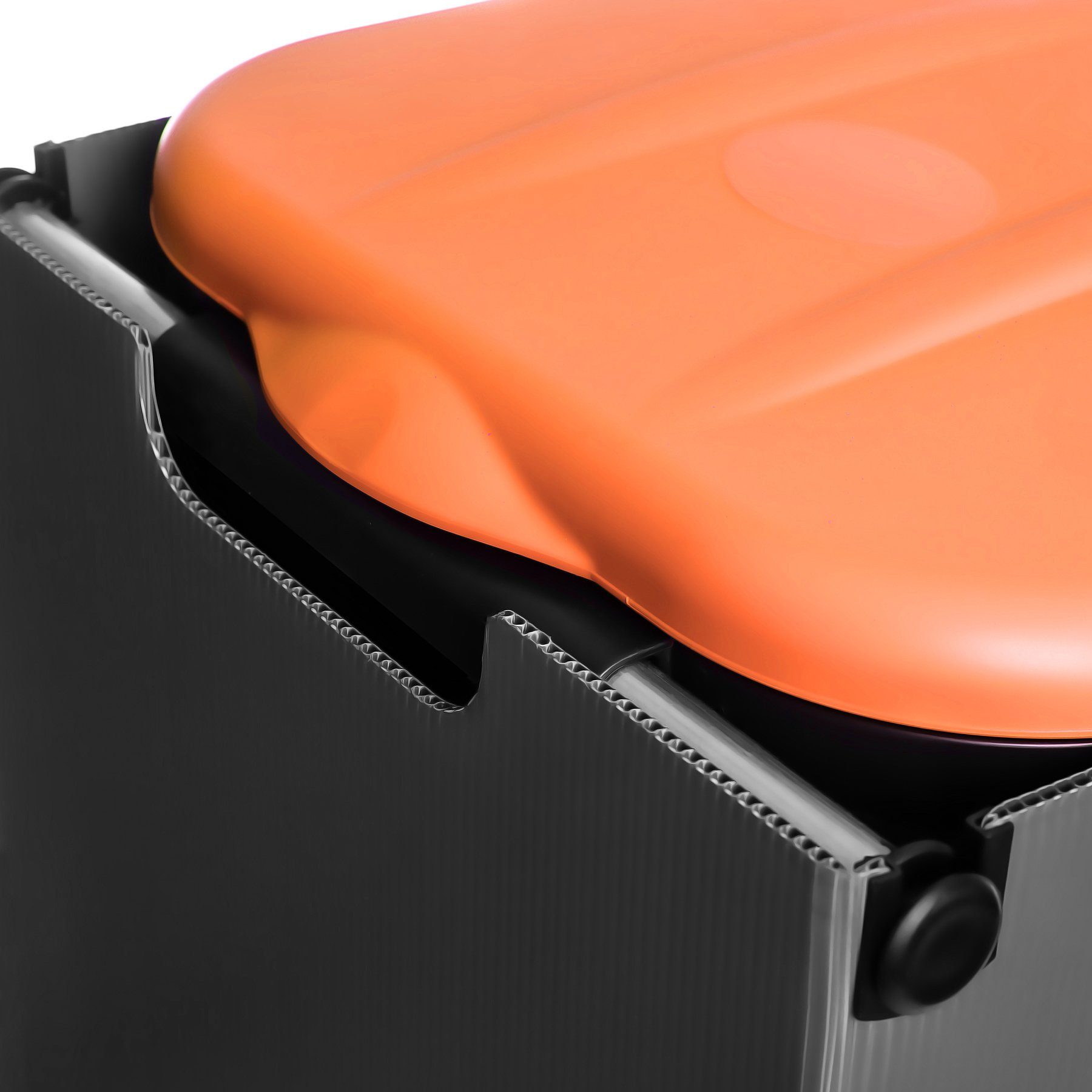 BigDean Mülltrennsystem Müllsackständer Orange 80L mit Sichtschutz Müllsackhalter