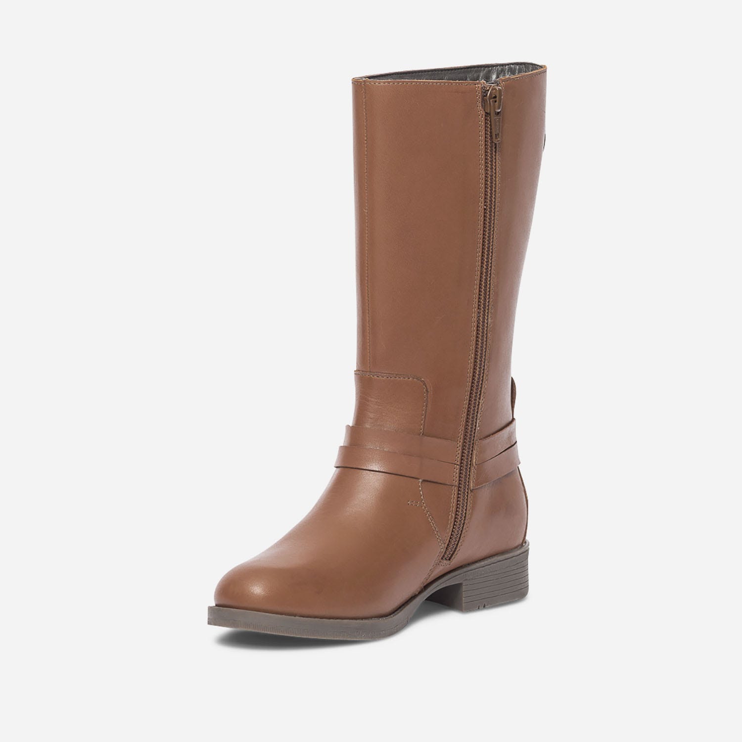Botte camel en cuir à double bride