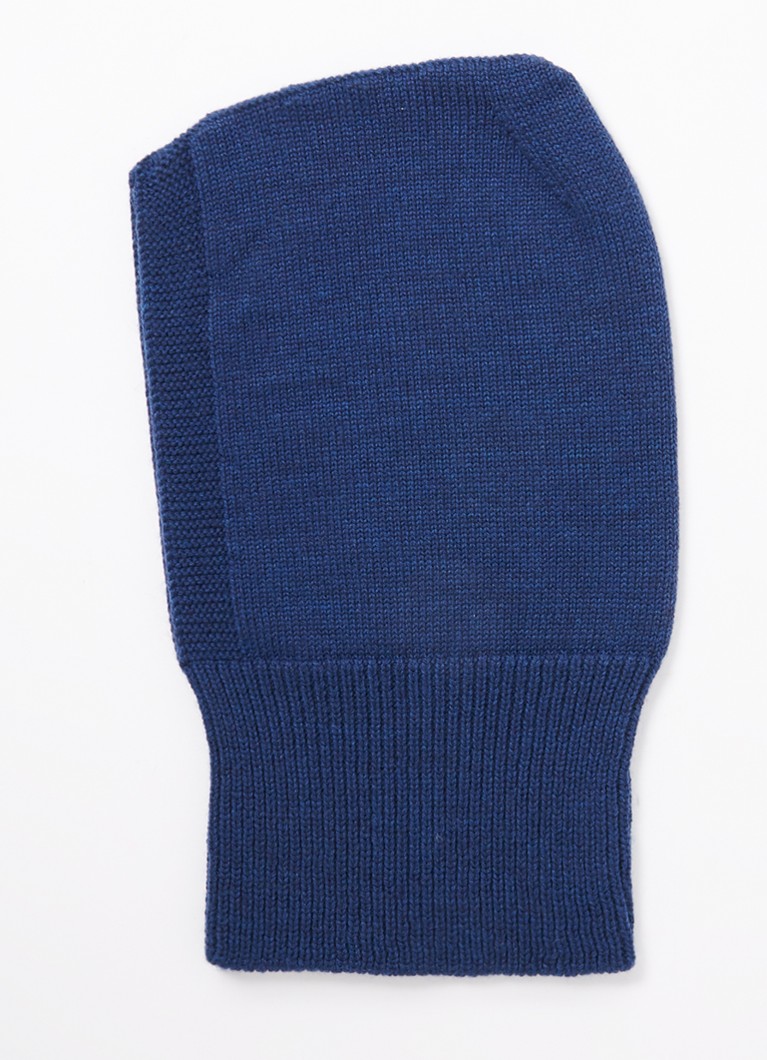 Pălărie tip balaclava din tricot fin Hvid