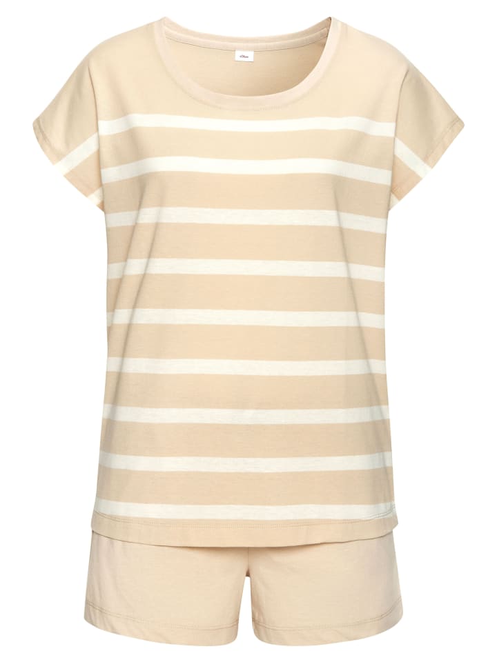 s.Oliver Shorty in beige-weiß-gestreift günstig kaufen