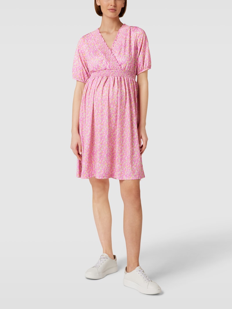 Umstands-Kleid mit Smok-Details Modell 'Amaya Tess' in pink
