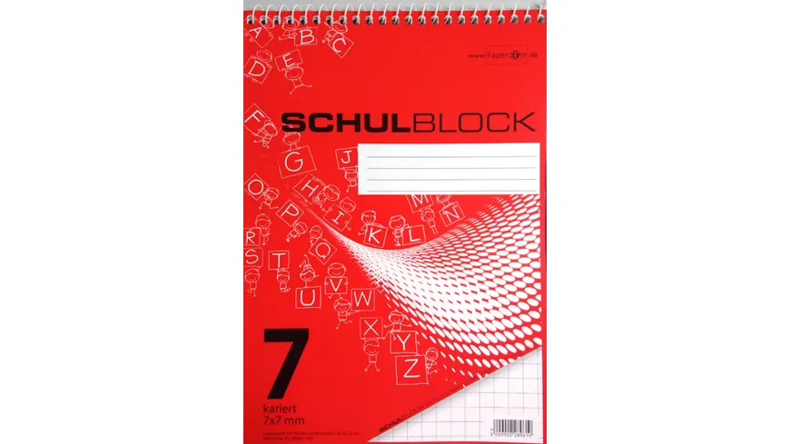 PAPERZONE Spiralschulblock A5 Lineatur 7 50 Blatt