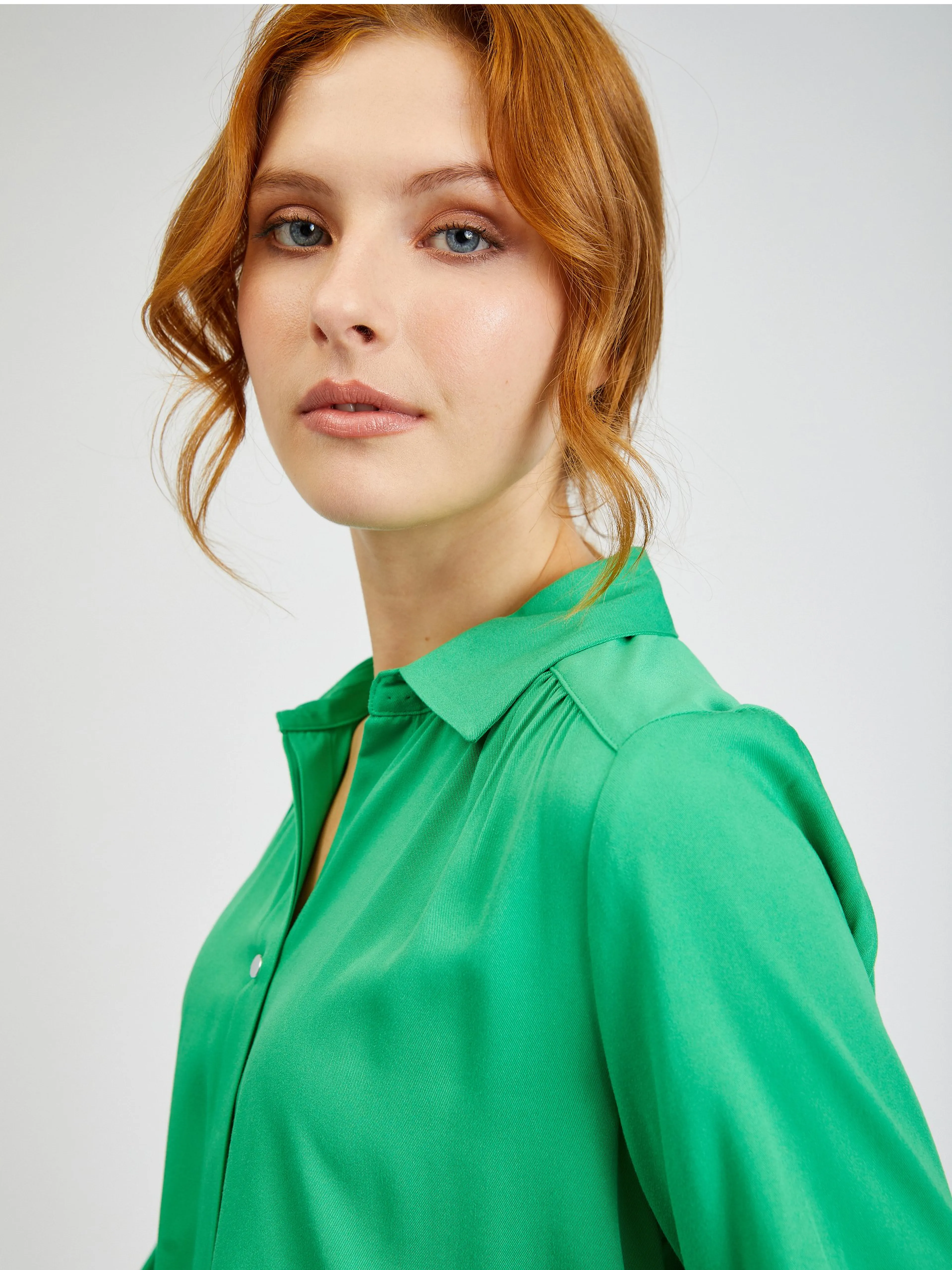 Grüne Damen-Satinbluse ORSAY