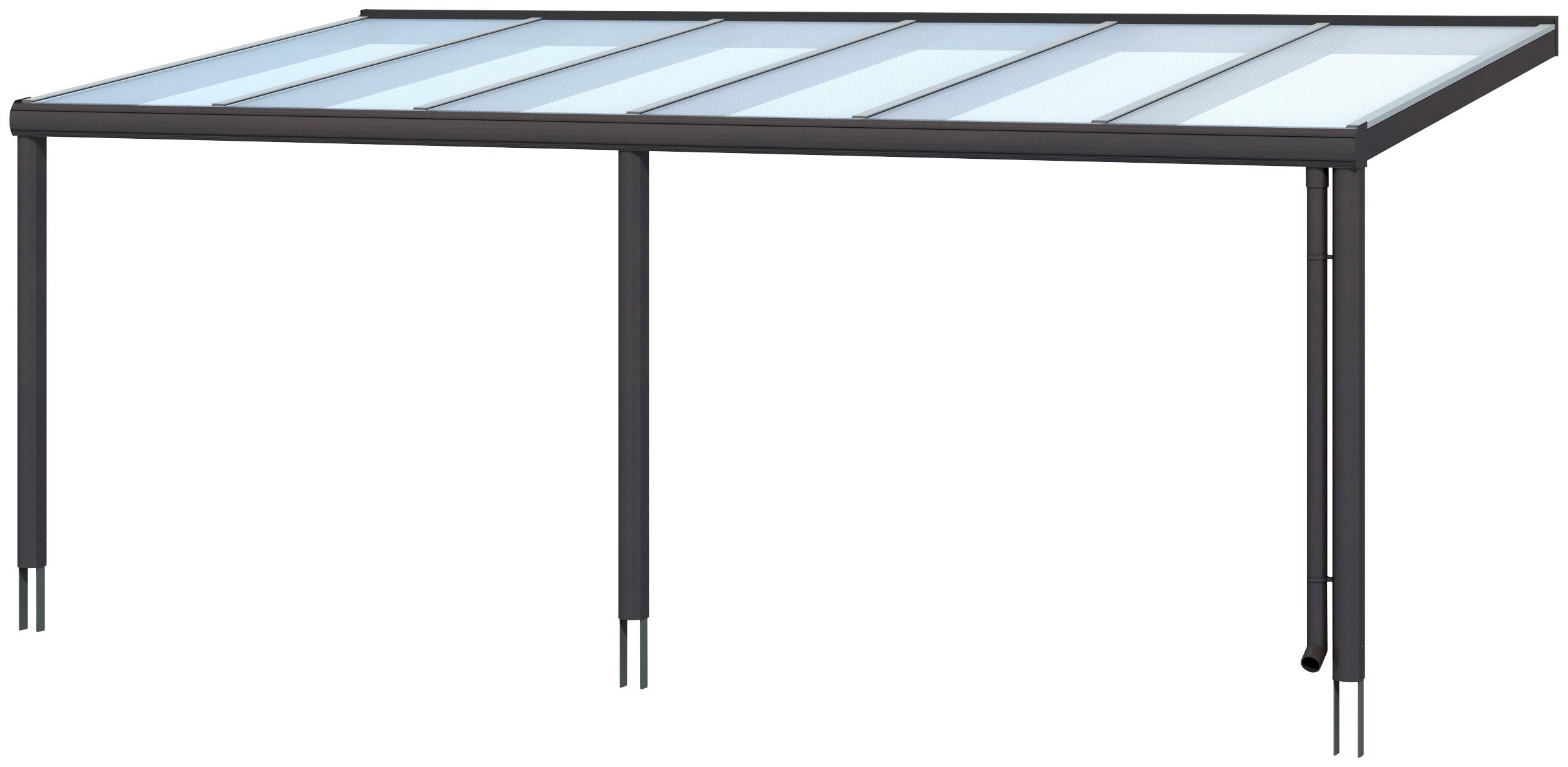 Skanholz Terrassendach Garda, BxT: 648x257 cm, Bedachung Doppelstegplatten, BxT: 648x257