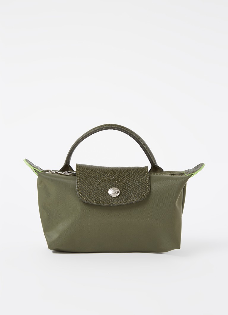 Longchamp Le Pliage make-up bag with leather details