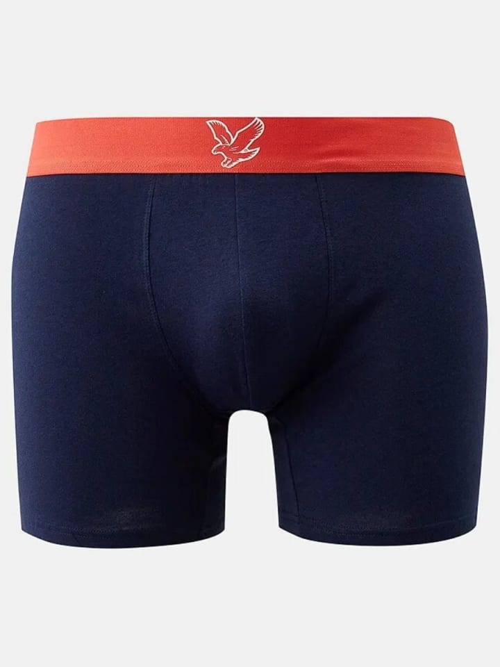 Lyle & Scott Trunks 3-Er Set in Dunkelblau mit mehrfarbigem Bund günstig kaufen