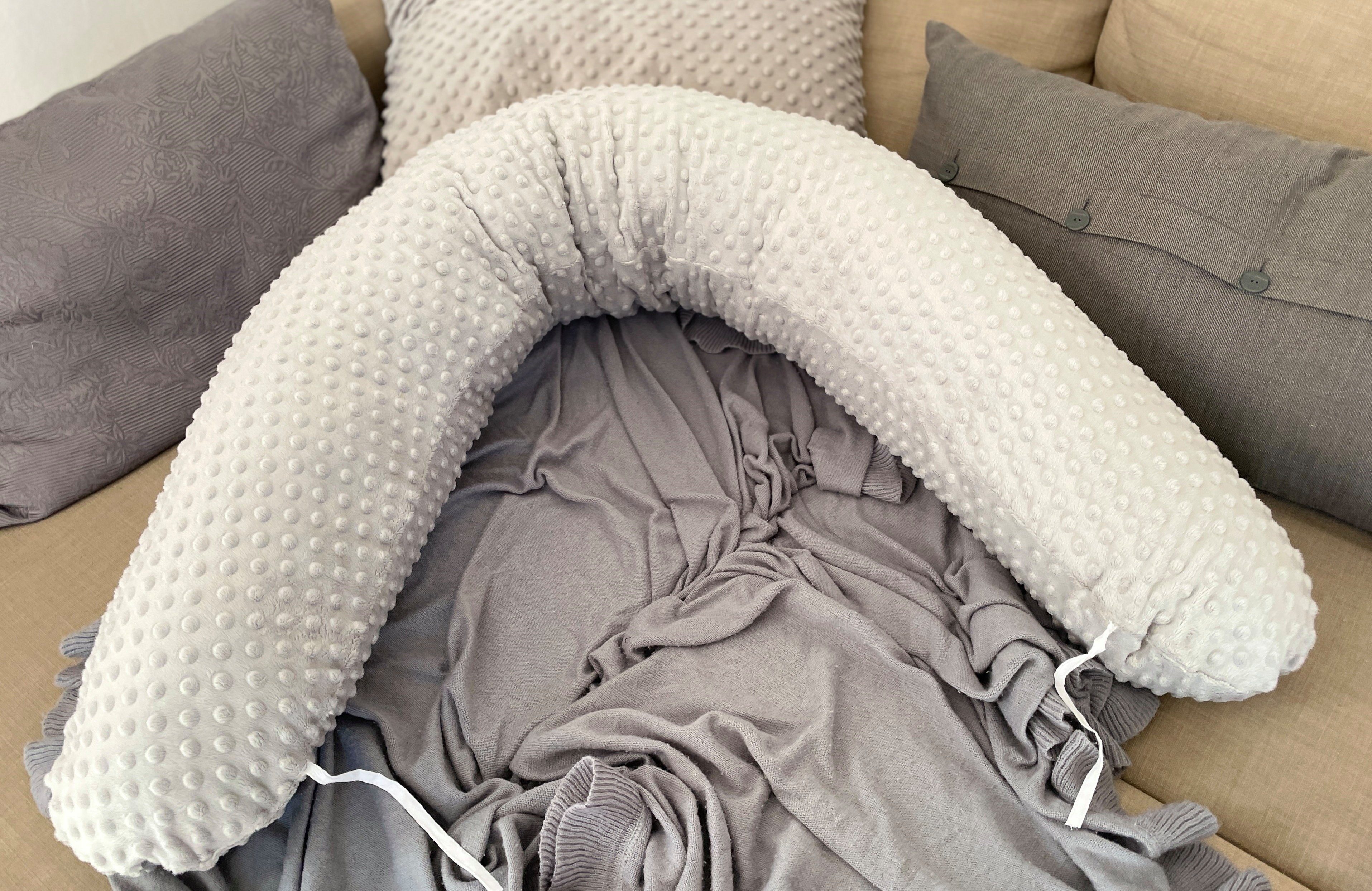 Loolay Stillkissen 100% MINKY Bezug Schwangerschaftskissen Seitenschläferkissen, WEICH Füllung + 100% Polar Flece Kissenbezug (hochwertig 350 g/m2), PREMIUM GESCHENK Stillkissen XXL 170 cm + abnehmbar Bezug, LOOLAY® - 100% Europäische Stoffe und Klei