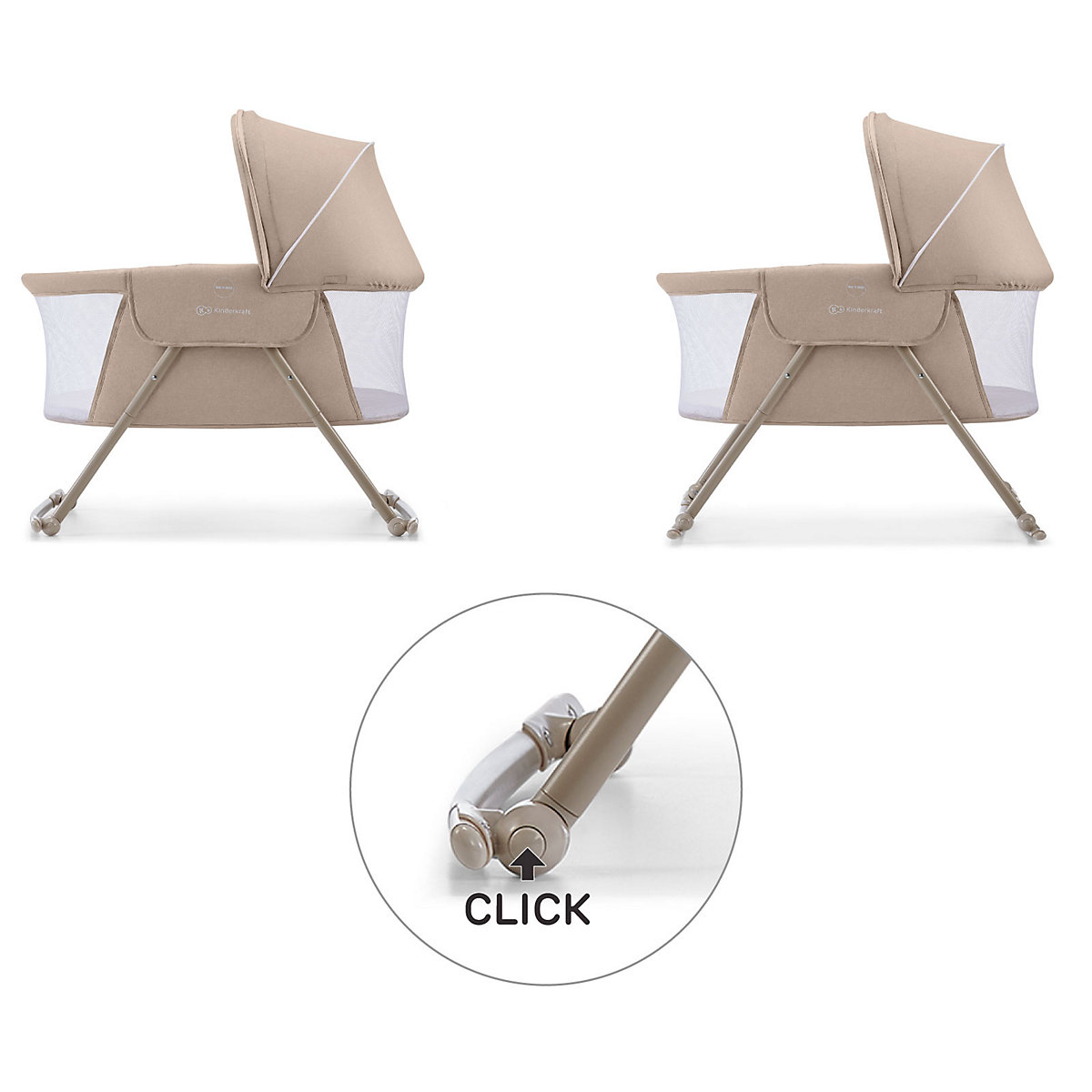 Beistellbett Lovi, beige