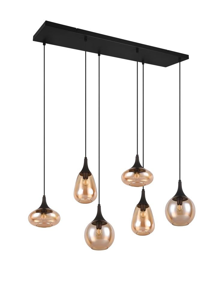 Trio Leuchten Pendelleuchte LUMINA in schwarz matt / amber günstig kaufen onesize