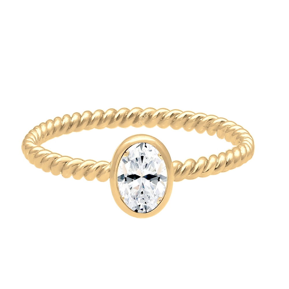 Elli PREMIUM Elli PREMIUM Bague Verlobung Topas Edelstein Gedreht 925er Silber Bague
