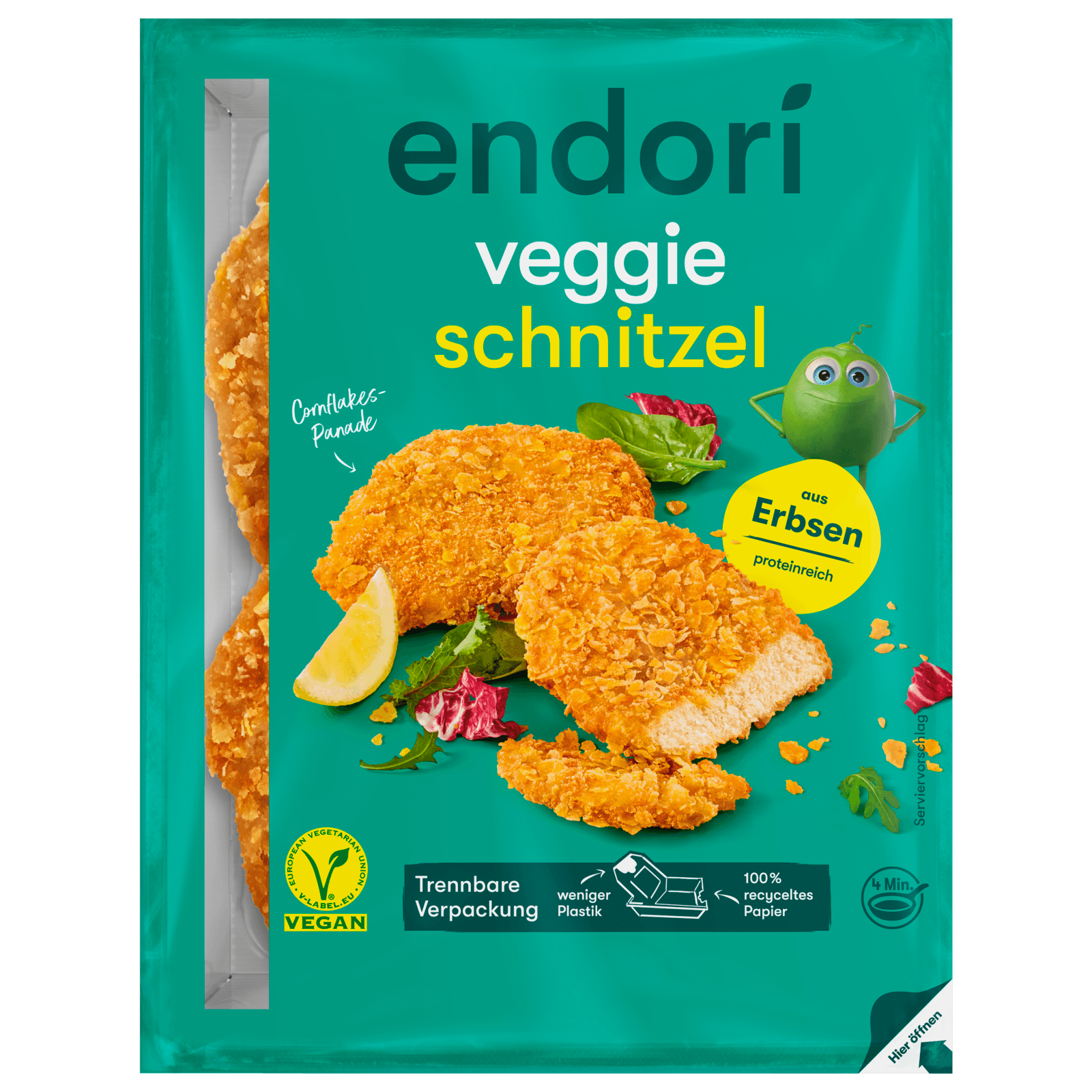 Endori Veggie Schnitzel aus Erbsen vegan 180g