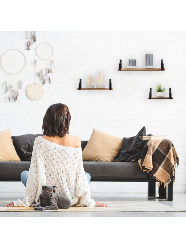 relaxdays 3x Wandregal in Natur günstig kaufen onesize