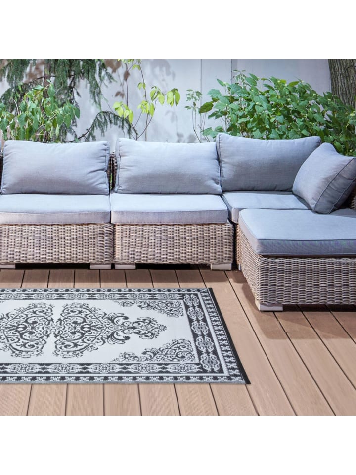 Esschert Design Outdoorteppich in Schwarz-weiß günstig kaufen onesize