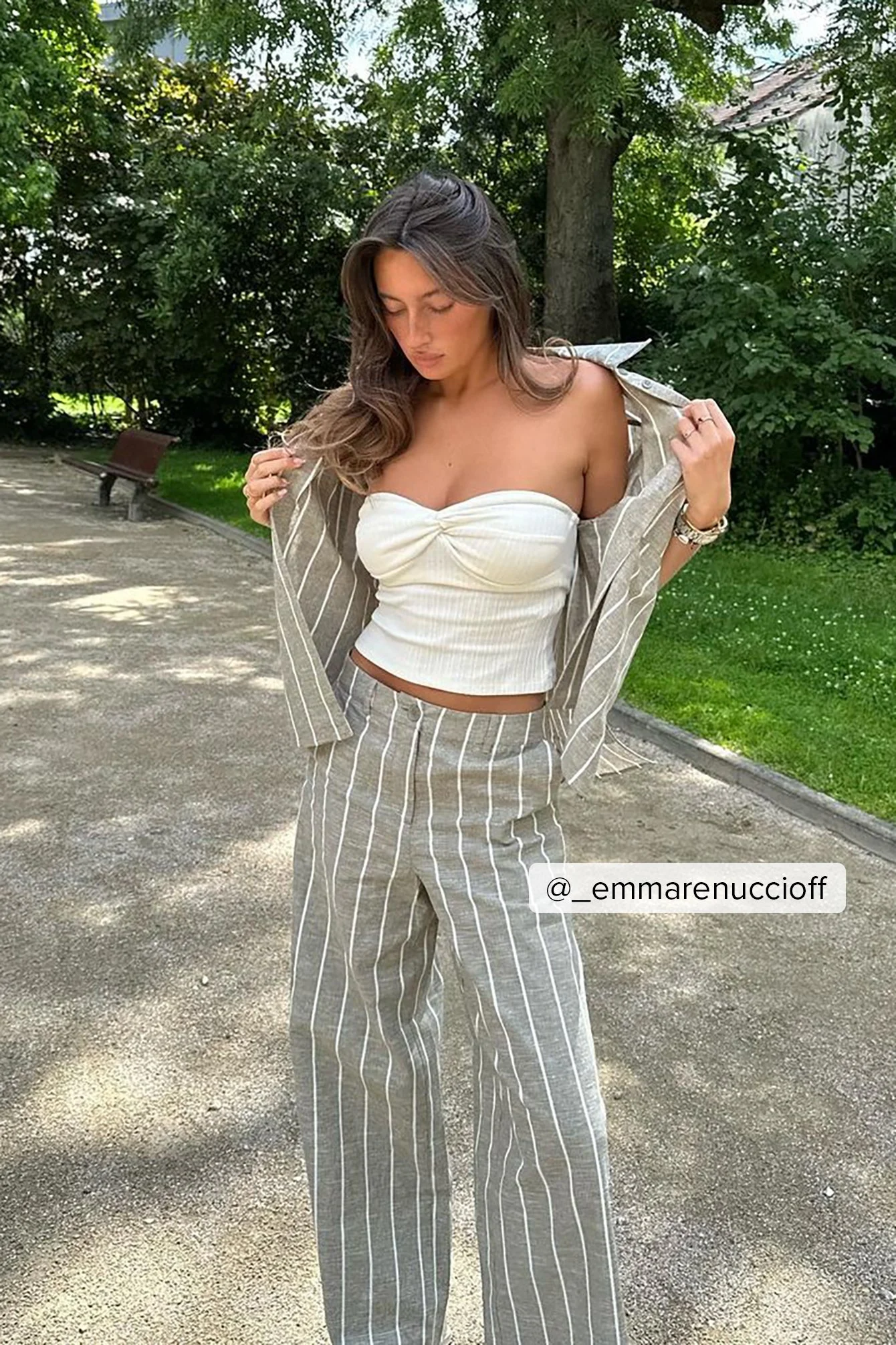 Lässige gestreifte Hemdbluse