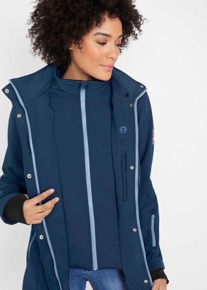 Stretch-Softshelljacke, 2 in 1-Optik