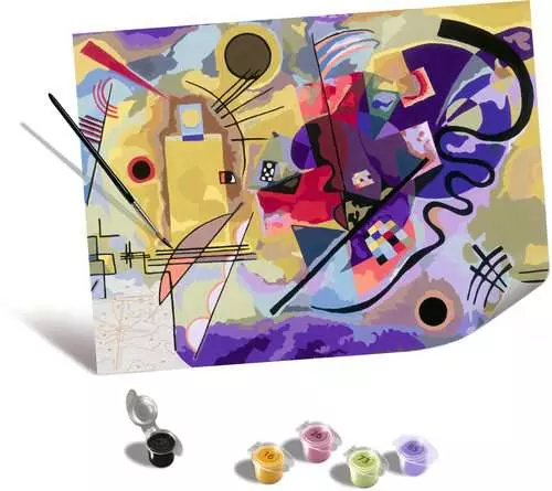 CreArt Leinwand ART Collection: Gelb, Rot, Blau (Kandinsky) - Malen nach Zahlen für Erwachsene