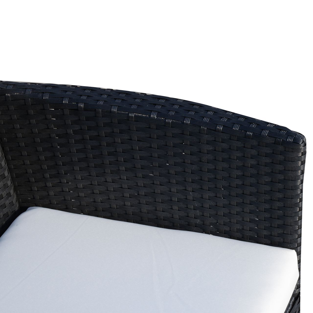 Outsunny 3-tlg. Balkonmöbel Set Sitzgruppe Rattan Gartenset Polyrattan Schwarz