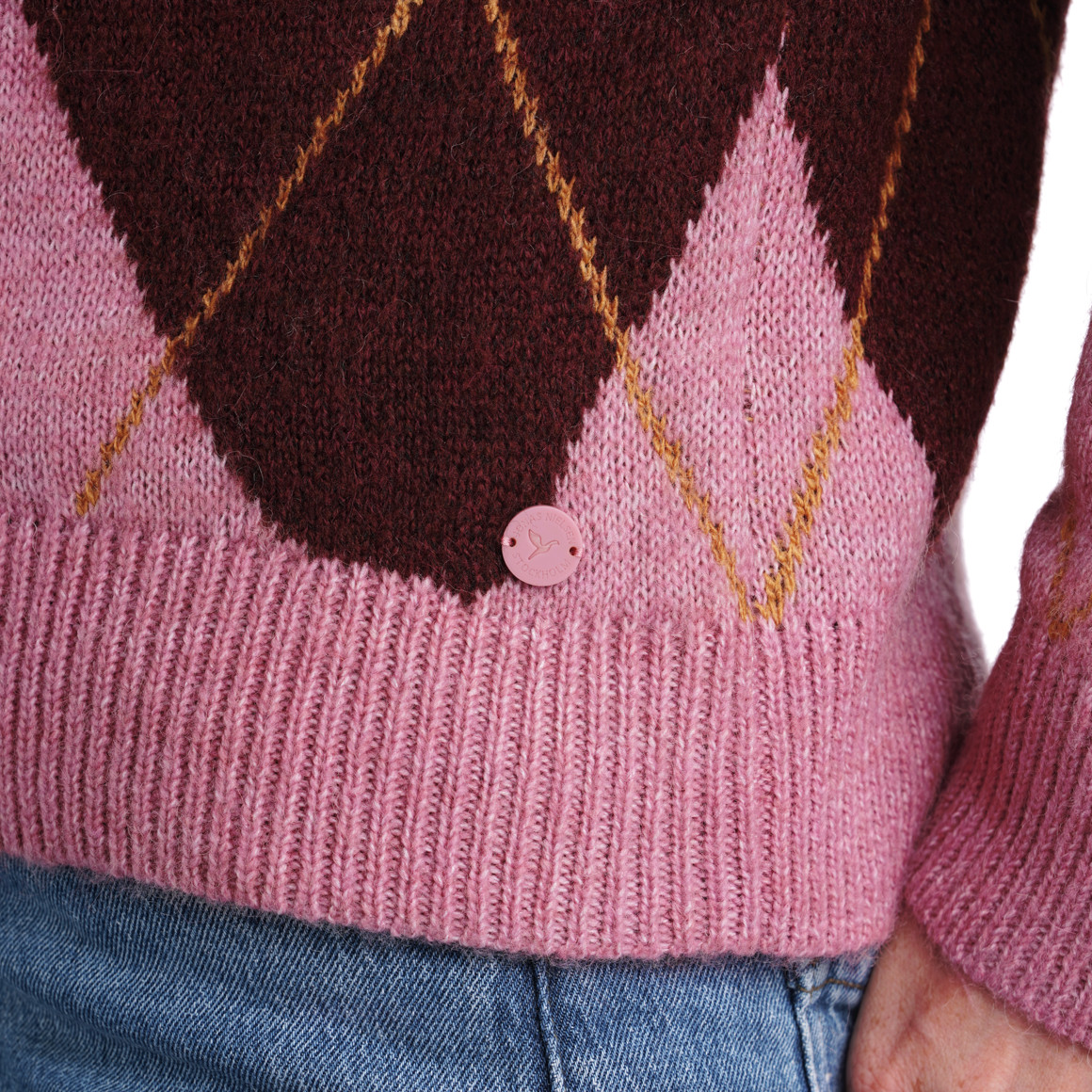 Damen Strickpullover mit Rauten-Allover