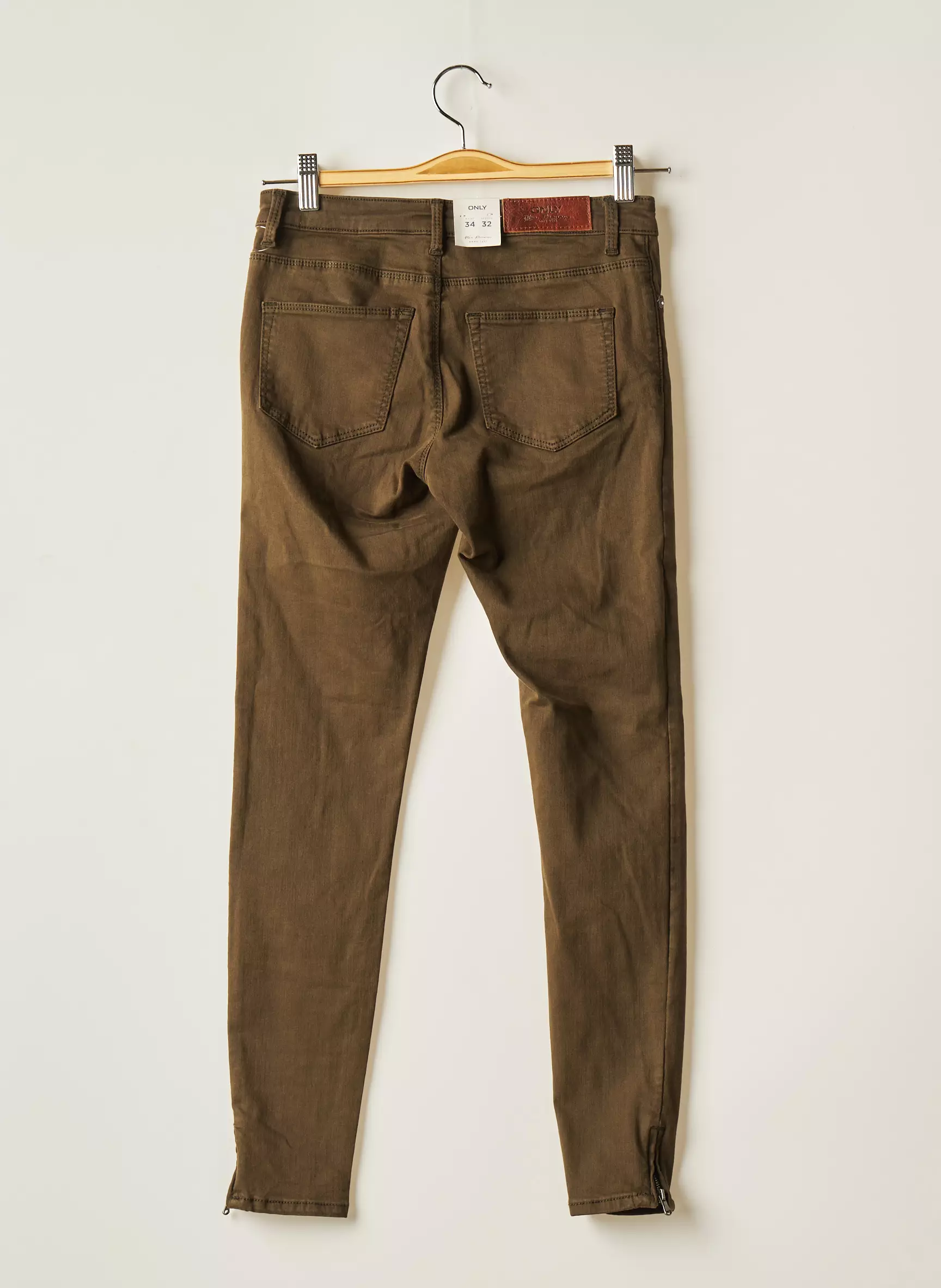 Only Pantalons Slim Femme couleur vert