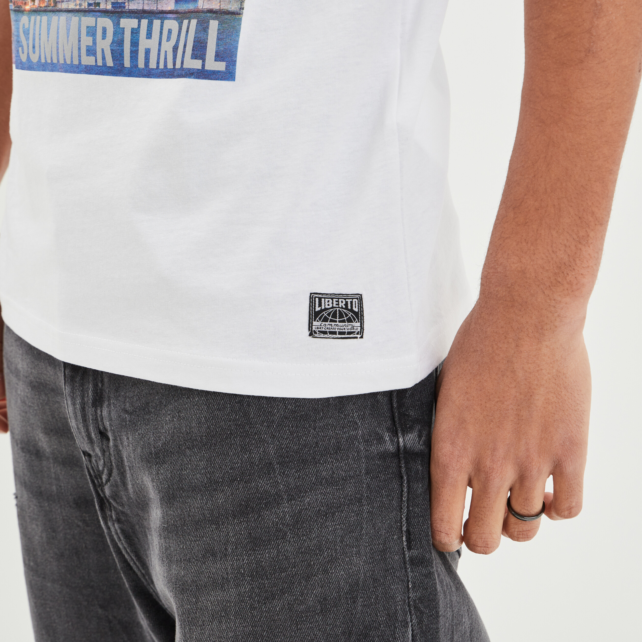 T-shirt manches courtes Liberto blanc homme | La Halle