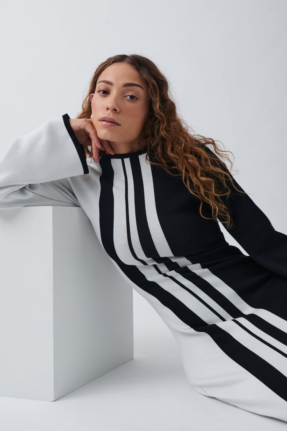 Stripe knitted dress