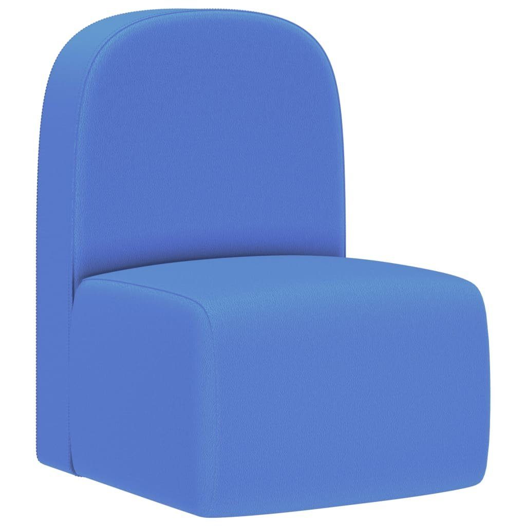 vidaXL Sofa 2-in-1 Kindersofa Blau Kunstleder