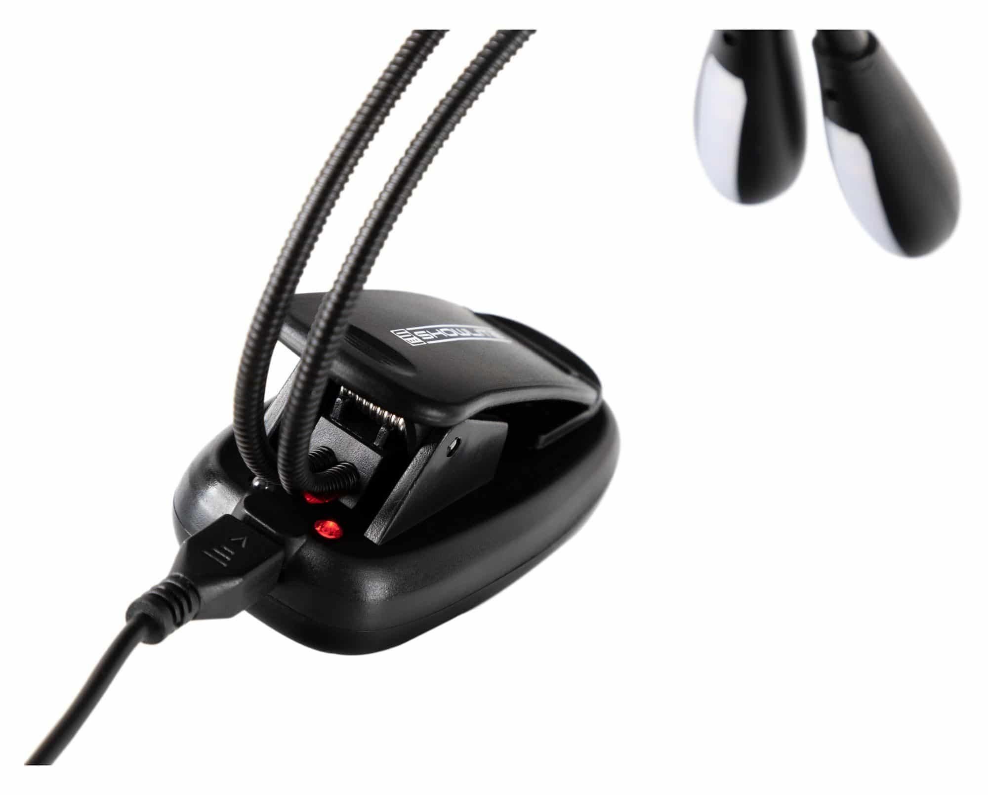 Showlite Notenpult Bright Light 8 Plus Akku LED Notenpultleuchte, (Clip Leselampe, 2-tlg., Inkl. USB-Kabel), zwei Farbtemperaturen - wiederaufladbarer Akku