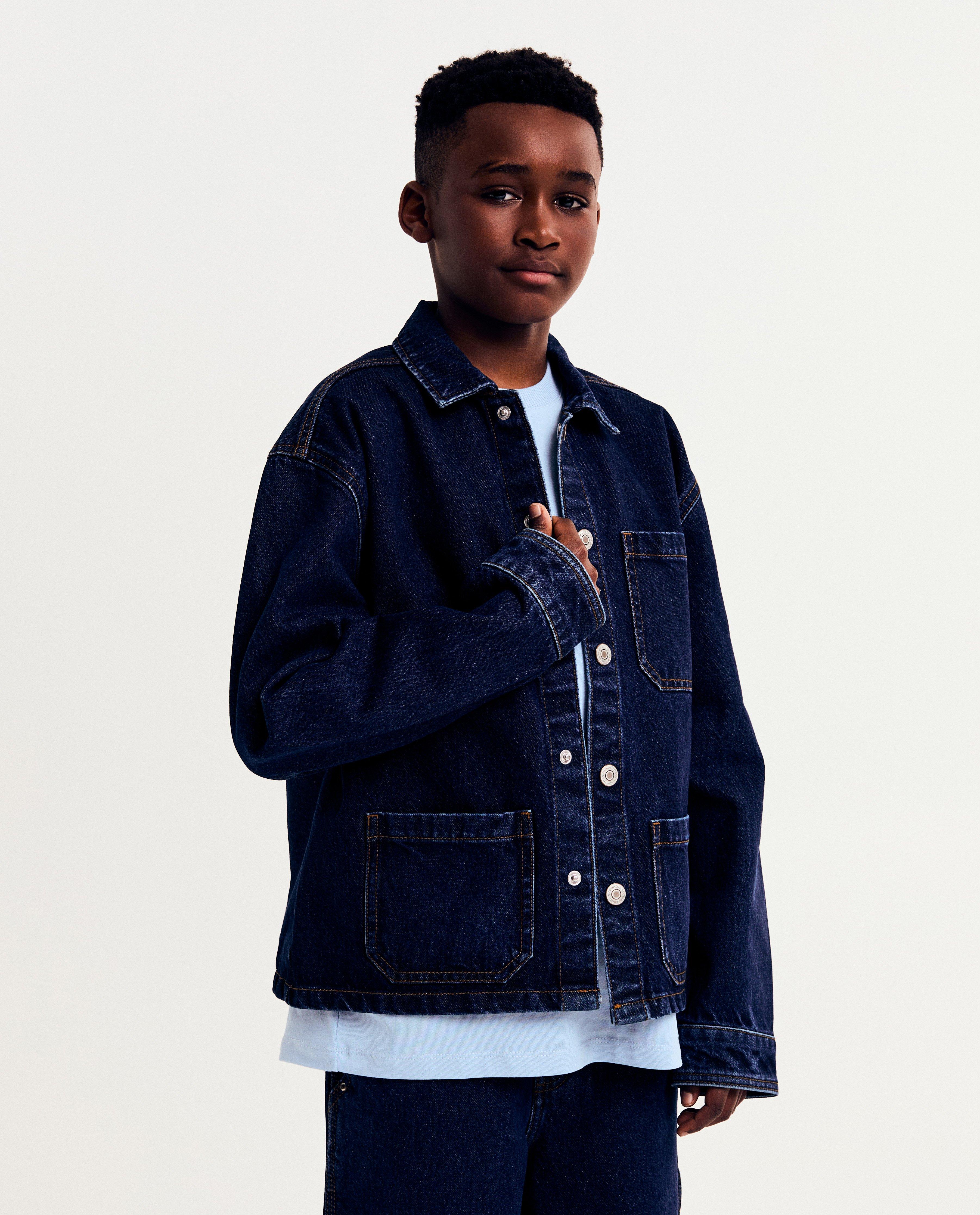 Cardigan Milo din denim albastru închis, croială lejeră, 6-14 ani albastru închis