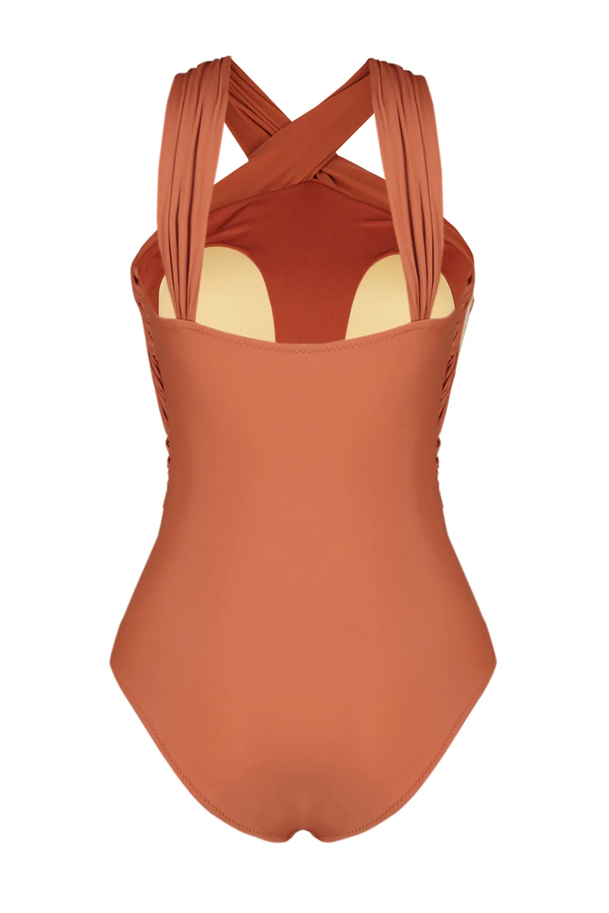 Trendyol Collection  Badeanzug mit Neckholder-Kragen und drapiertem Regular Fit TBESS20MA0298