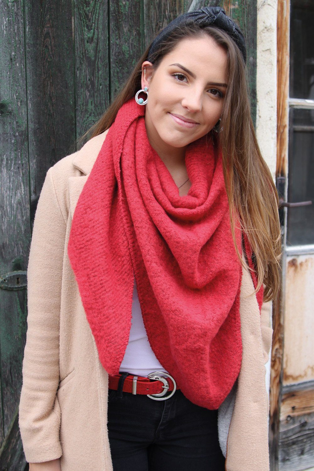 styleBREAKER Dreieckstuch, (1-St), Strick Dreiecktuch meliert