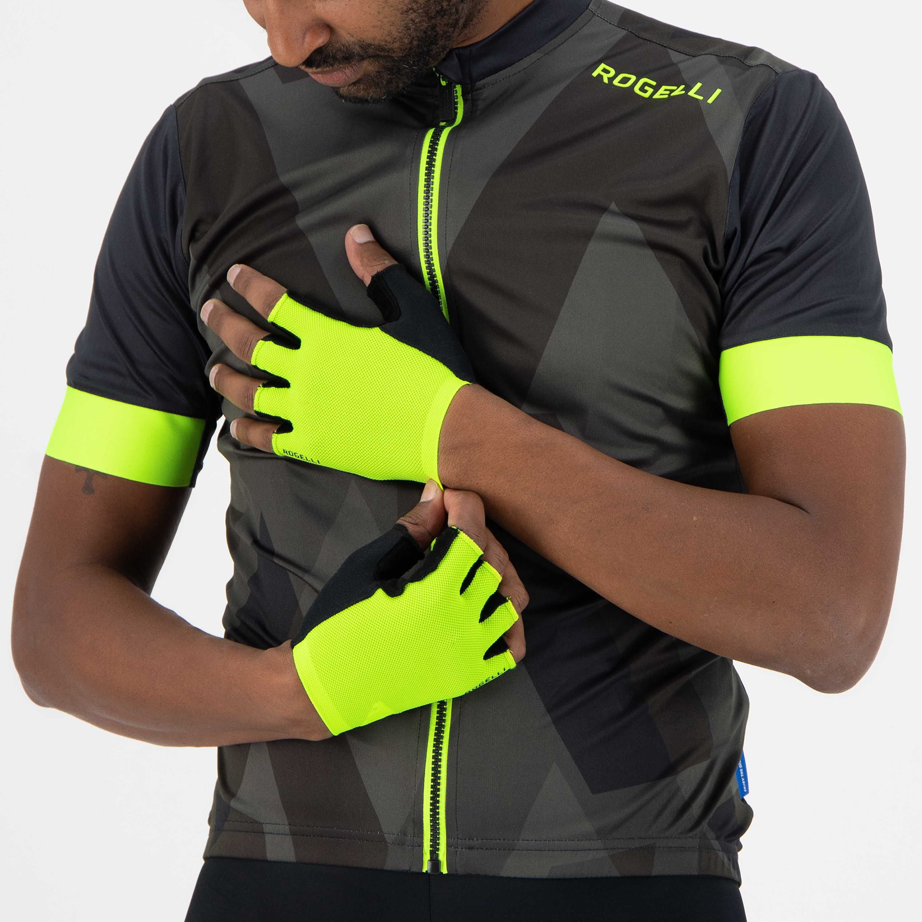 Rogelli Pure Fluor/Gelb Herren Fahrradhandschuhe