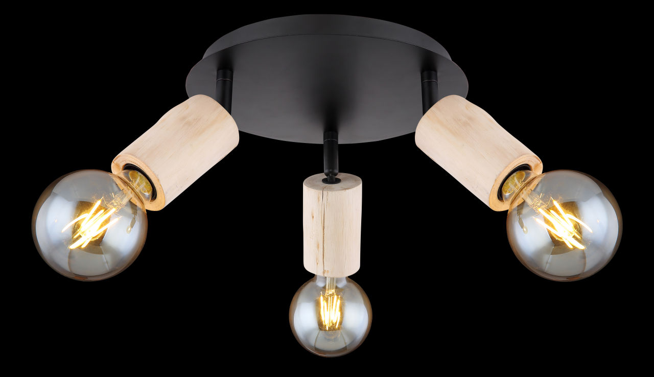 Globo Lighting - JOSEBA - Strahler Metall schwarz matt, 3x E27
