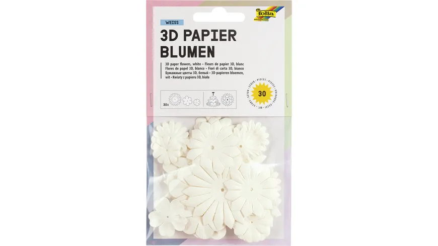 folia Papierblumen weiß weiß