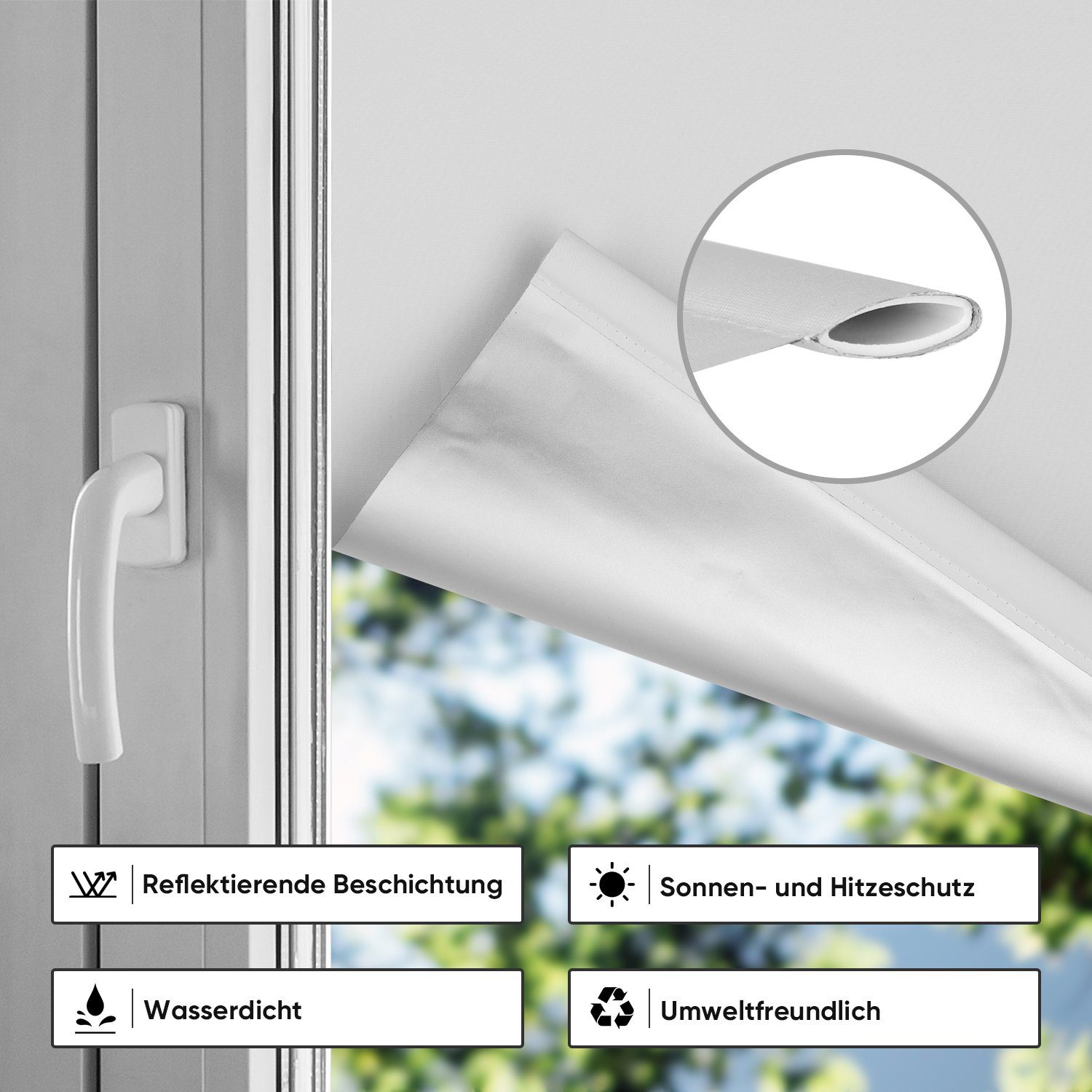 Verdunklungsrollo Seitenzugrollo, Verdunkelnd, ohne Bohren, Freihängend, Klemmfix, Sekey, Klemmfix