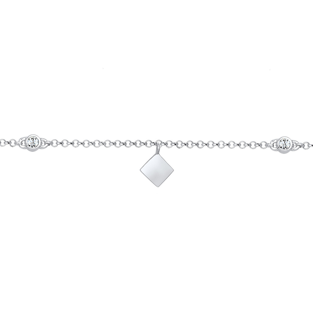 Elli Elli Collier Femmes Choker Solitaire Étincelant Géo avec Cristaux en Argent Sterl collier