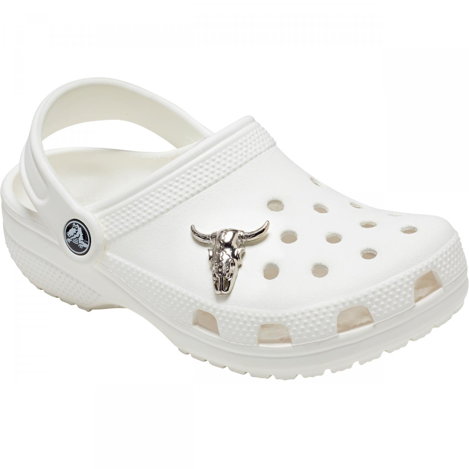 Crocs Unisex Jibbitz Crocks (Silver Cow Skull)