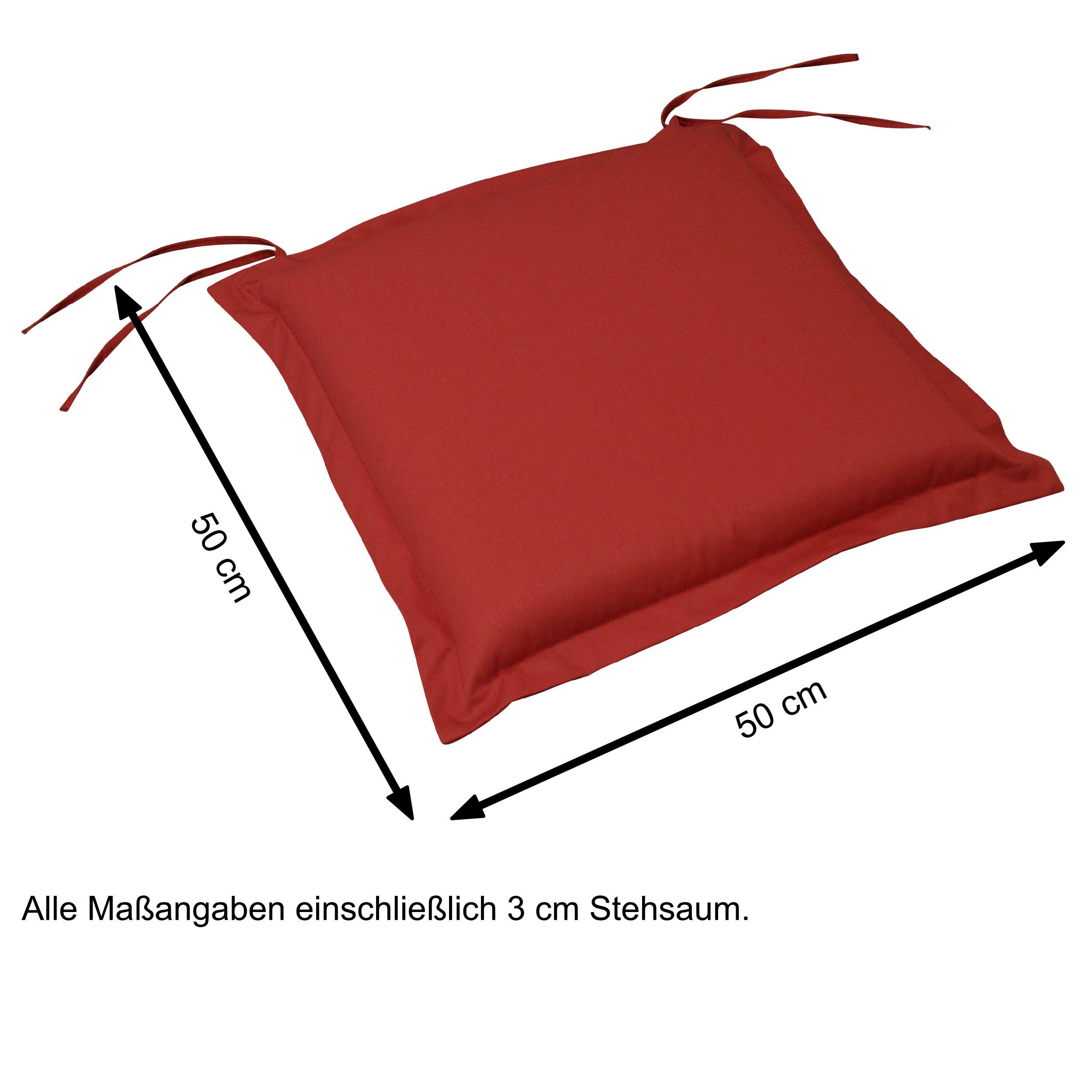 indoba Sitzkissen Premium, 6er Set, extra dick - Rot IND-70434-AUSK-6