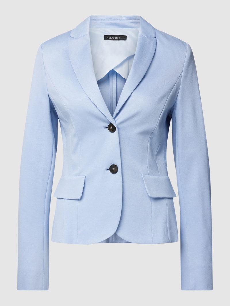 Blazer aus Viskose-Mix mit Stretch-Anteil mit Pattentaschen in himmelblau