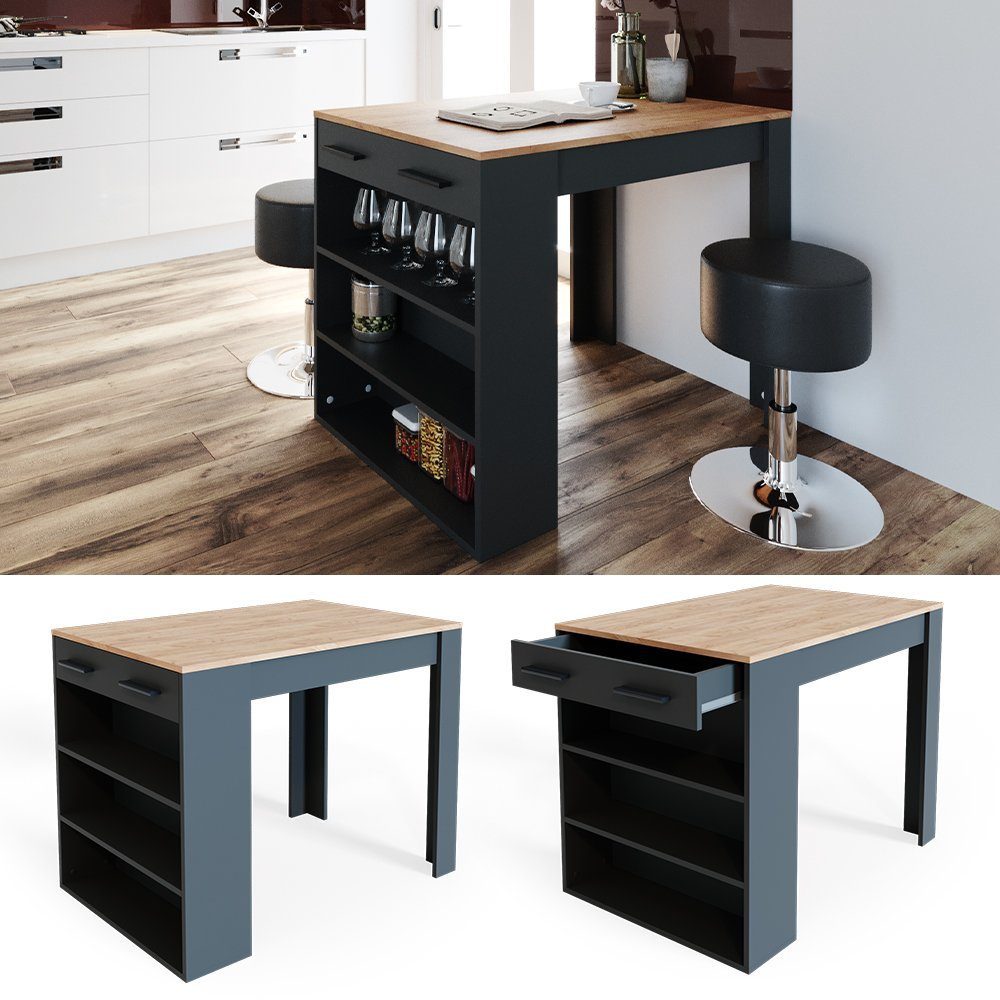 Vicco Bartisch Bartresen Stehtisch REPOSE Goldkraft Anthrazit