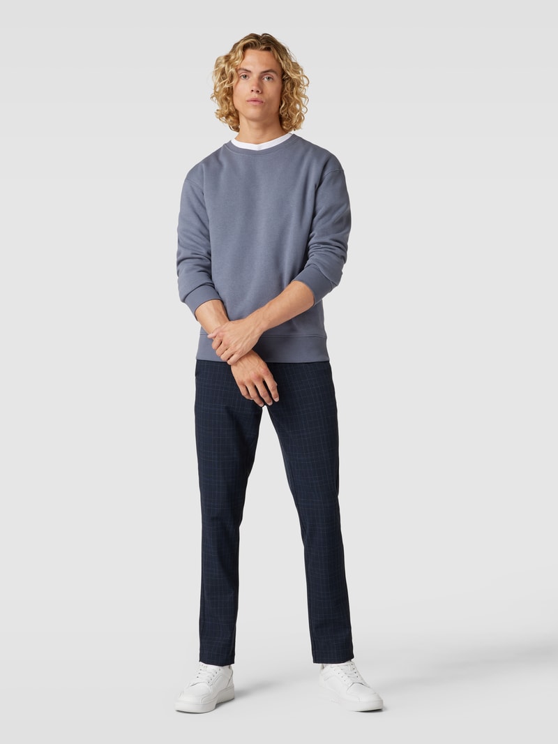 Slim Fit Anzughose in melierter Optik Modell 'MARCO' in blau