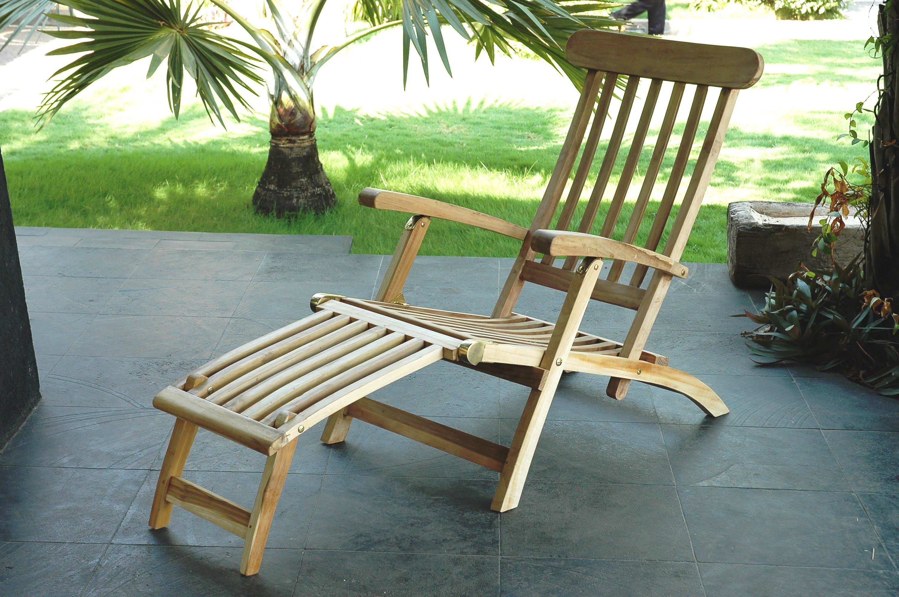 Home Feeling Gartenliege Teakholz Deckchair Liege Sonnenliege Teakliege