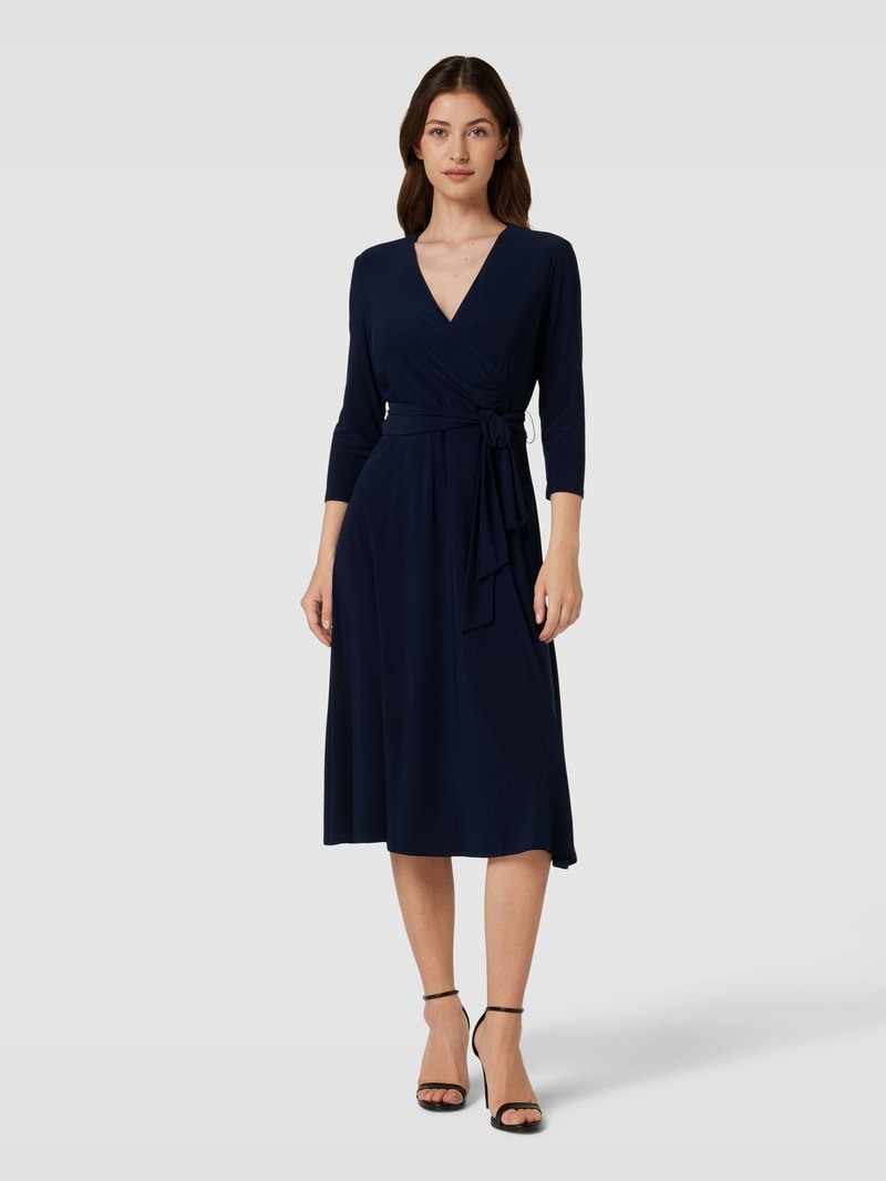 Midikleid in Wickel-Optik Modell 'CARLYNA' in marineblau