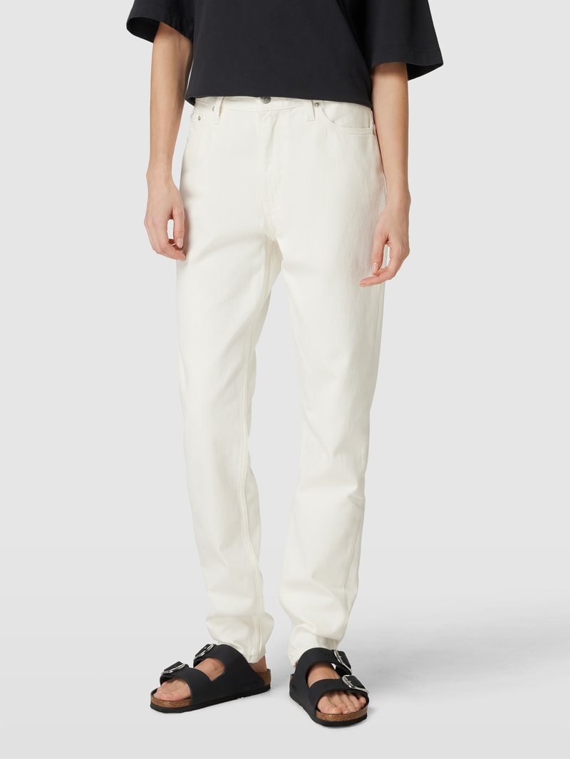 Bootcut Jeans mit Label-Detail in weiss