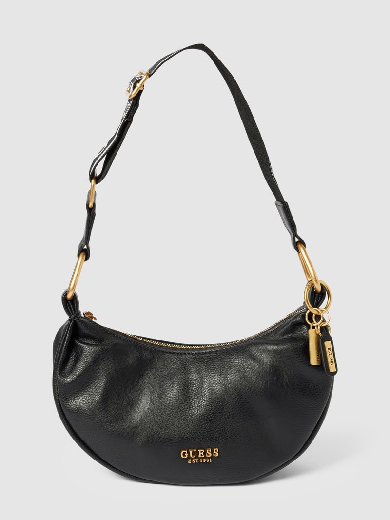 Saddle Bag mit Label-Applikation Modell 'NATALYA' in schwarz
